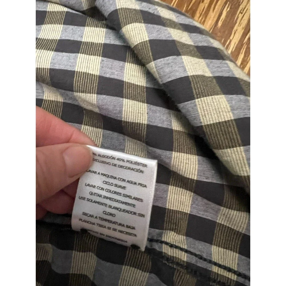 Levi’s Cotton Short Sleeve Shirt Men’s Large plaid green brown fall button up